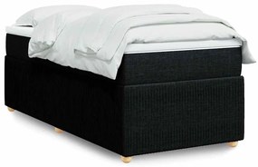 vidaXL Cama com molas/colchão 90x190 cm tecido preto