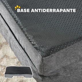 Cama para Cães com Base Antiderrapante Capa Lavável 91,5x68,5x16,5 cm Cinza