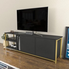 Móvel TV Primrose – Anthracite e Dourado – 160 cm x 35,3 cm x 50,8 cm