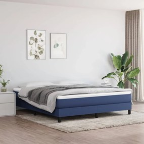 Estrutura de cama com molas 180x200 cm tecido azul