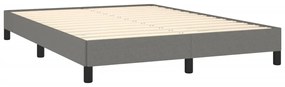 Estrutura de cama sem colchão 140x190 cm tecido cinzento-escuro
