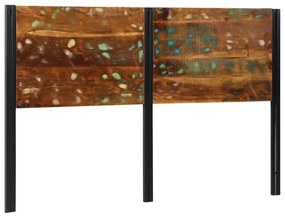 vidaXL Cabeceira de cama 160 cm madeira recuperada maciça/ferro