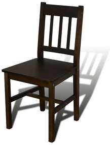 Conjunto Mesa com 4 Cadeiras / Madeira - Marrom