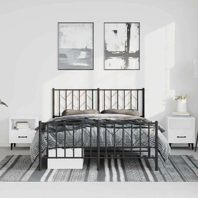 Estrutura de cama com cabeceira e pés 193x203 cm metal preto