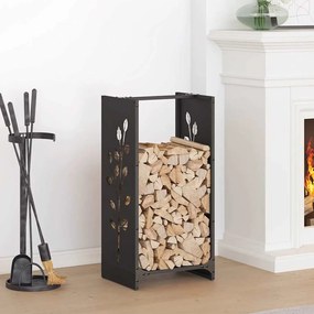 Suporte para lenha 40x30x80 cm aço laminado a frio preto