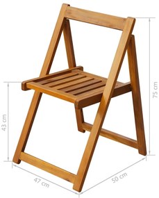 Conjunto de jantar dobrável p/ exterior 5 pcs acácia maciça