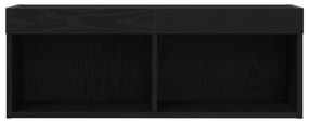 Armário de TV vidaXL com luzes LED Carvalho Preto 80x30x30 cm