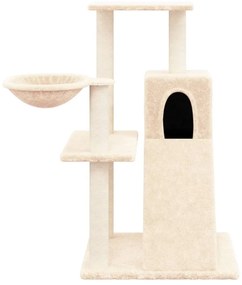 Árvore para gatos c/ postes arranhadores sisal 82 cm cor creme