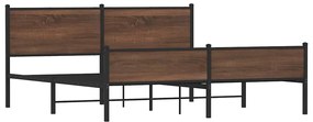 Estrutura cama sem colchão 160x200 cm metal carvalho castanho