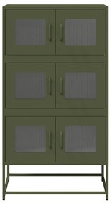 Aparador alto 68x39x123 cm aço verde azeitona
