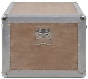 Caixa de arrumação madeira de abeto maciça 91x52x40 cm castanho