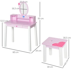 Toucador Infantil Rapunzel com Banquinho - Design Moderno