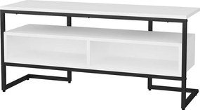 Móvel TV Merrion – Preto e Branco – 110x35x49,9 cm