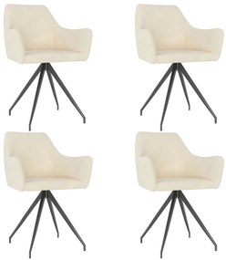 vidaXL Cadeiras de jantar 4 pcs veludo cor creme