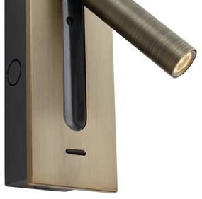 Candeeiro de Parede Moderno Bronze Escuro Incl. LED - Plaza Moderno