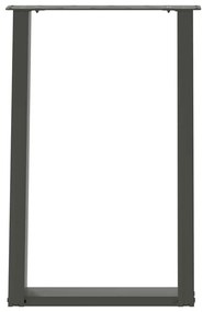 Pés para mesa de jantar em formato de U, 2 peças, antracite, 50x(72-73