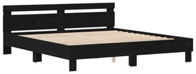 Estrado de Cama de Madeira Carvalho preto Madeira sólida
