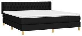 Cama com molas/colchão 180x200 cm tecido preto