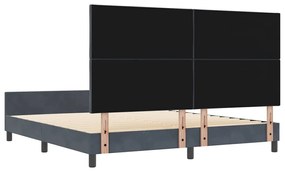 Estrutura de Cama vidaXL Cinza Escuro 180x200 cm Veludo