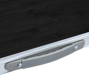 Mesa de campismo dobrável 120x60 cm alumínio cinzento