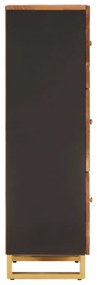 Aparador alto 40x33,5x110 cm mangueira maciça castanho e preto