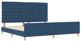 Cama vidaXL Azul 200x200 cm Tecido