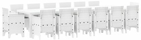 Conjunto de Jantar de Jardim 15 pcs Branco Largo