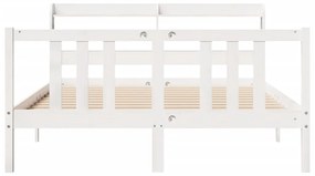 Estrutura de cama c/ cabeceira sem colchão 160x200 cm branco