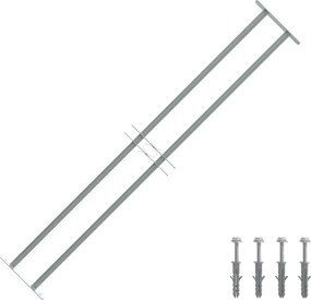 vidaXL Grelha segurança ajustável p/ janelas com 2 traves 1000-1500 mm