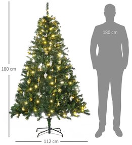 HOMCOM Árvore de Natal Artificial 180cm Árvore de Natal com 745 Ramos