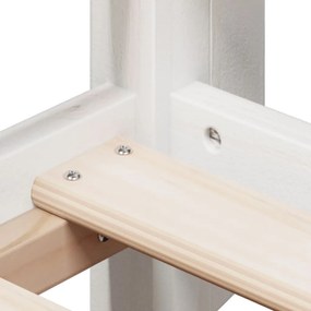 Cama alta com telhado 75x190 cm pinho maciço branco