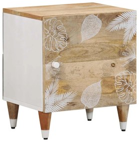 vidaXL Mesa de cabeceira 40x33,5x46 cm madeira de mangueira maciça