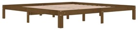 Estrutura de cama 200x200 cm pinho maciço castanho mel