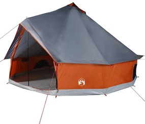 Tenda familiar tipi para 12 pessoas impermeável cinza/laranja