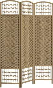 HOMCOM Biombo Separador de Ambientes com 3 Painéis Dobrável em Corda de Papel 120x170 cm Decoração para Quarto Madeira | Aosom Portugal