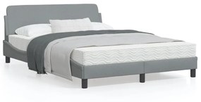 vidaXL Estrutura de cama sem colchão 140x200 cm tecido cinzento-claro