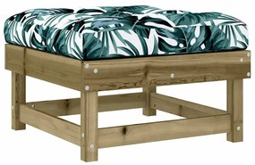 Apoios de pés p/ jardim c/ almofadões 2 pcs pinho impregnado