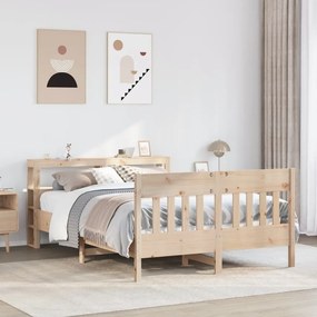 vidaXL Cama sem colchão 140x190 cm madeira de pinho maciça