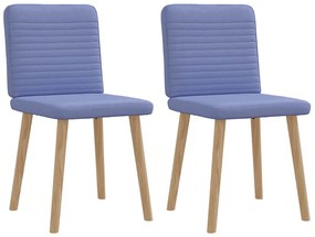 Cadeiras de jantar 2 pcs Jeans Tecido Azul