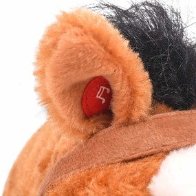 Cavalo de peluche de montar castanho