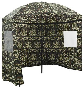 vidaXL Guarda-Chuva para Pesca Camuflagem 220 x 193 cm