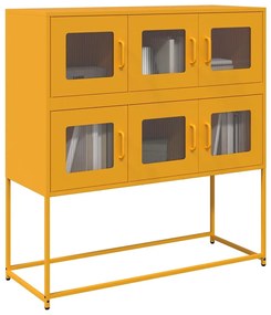 Aparador 100,5x39x107 cm aço laminado a frio amarelo mostarda