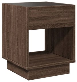 Mesa de centro luzes LED Infinity 40x40x50 cm carvalho castanho
