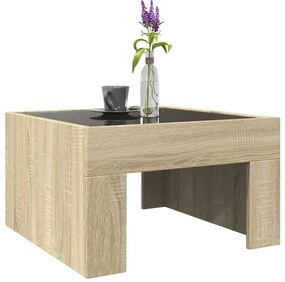 Mesa de centro luzes LED Infinity 50x50x30 cm carvalho sonoma