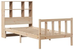 Cama com estante sem colchão 90x200 cm pinho maciço