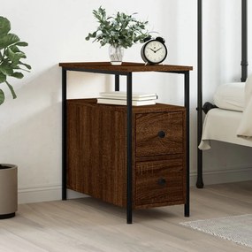 vidaXL Mesa de cabeceira derivados de madeira carvalho castanho