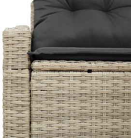 Sofá de Jardim 2 Lugares com Armazenamento e Almofadas Cinza em Rattan