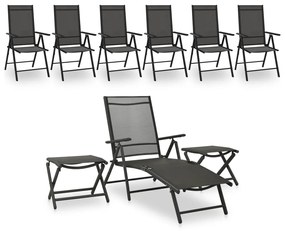 vidaXL 9 pcs conjunto lounge de jardim preto e antracite