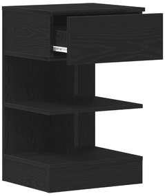 Criado-mudo vidaXL Preto Carvalho 40x35x65 cm Madeira engenharia