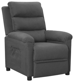 vidaXL Poltrona reclinável tecido cinzento-escuro